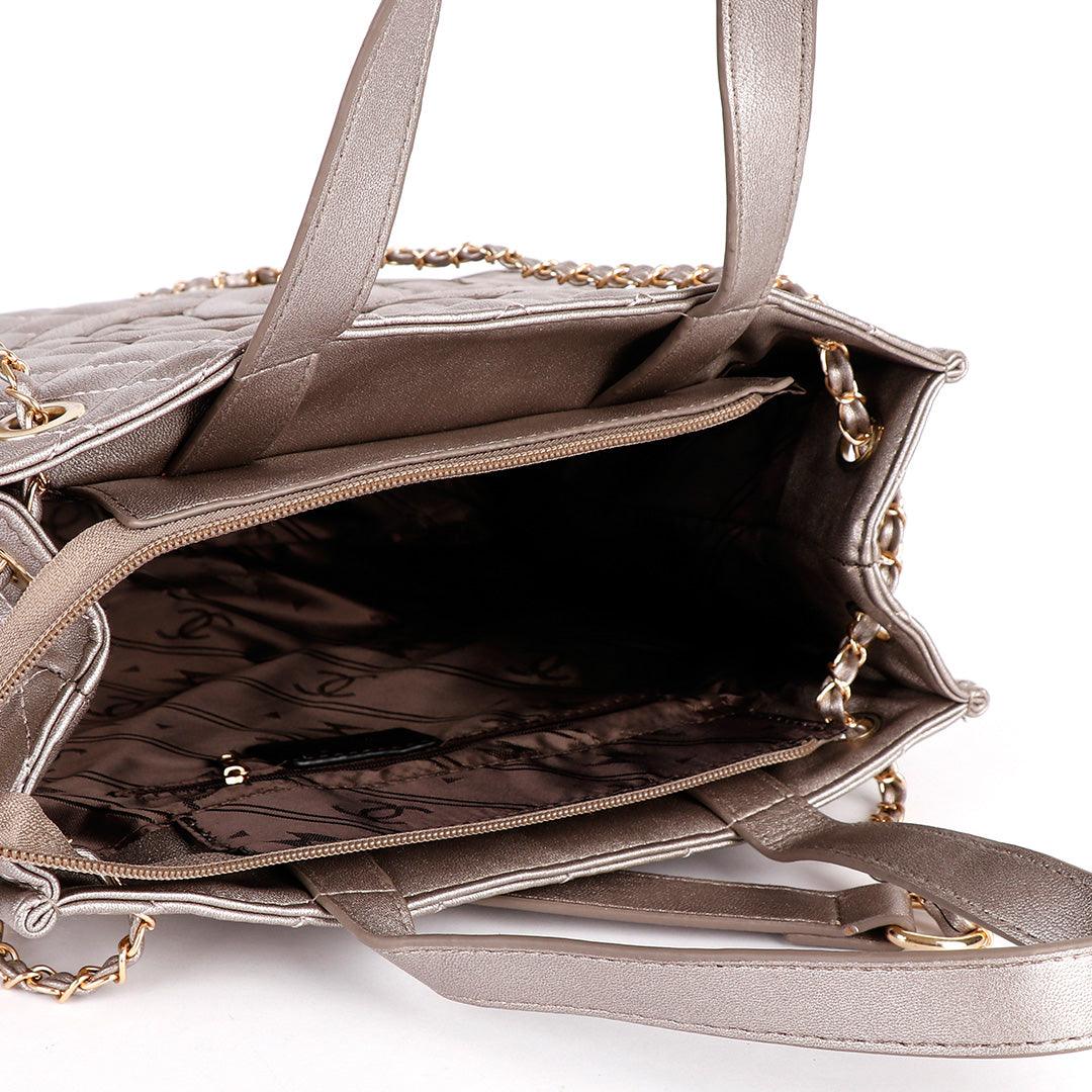 CHANEL GST Grand Shopping Chain Tote Bag Caviar Leather Silver - Obeezi.com