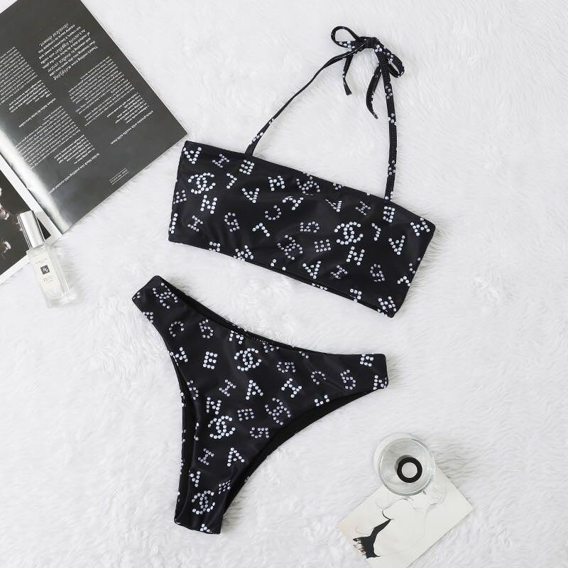 Chanel Two-Piece Tie-Up Sexy Bikini- Black - Obeezi.com