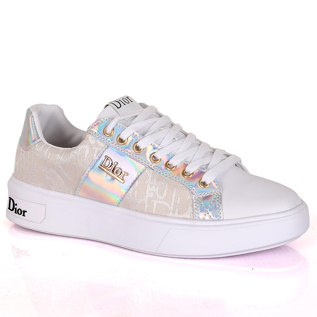 Christ Dio Logo Crested Designed White Sole Lace Up Sneakers - Obeezi.com