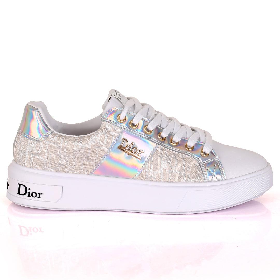 Christ Dio Logo Crested Designed White Sole Lace Up Sneakers - Obeezi.com