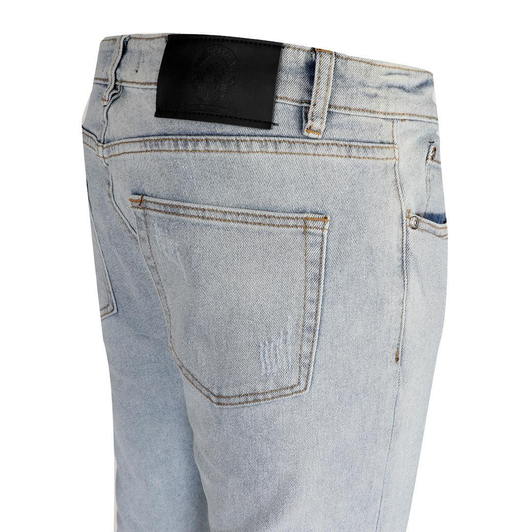 Chrome Style-Fusion Star Printed Design Men's Denim Jeans- Blue - Obeezi.com