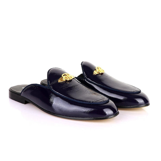 Cianfrranco Butteri Half Shoe With Gold Logo- Purple - Obeezi