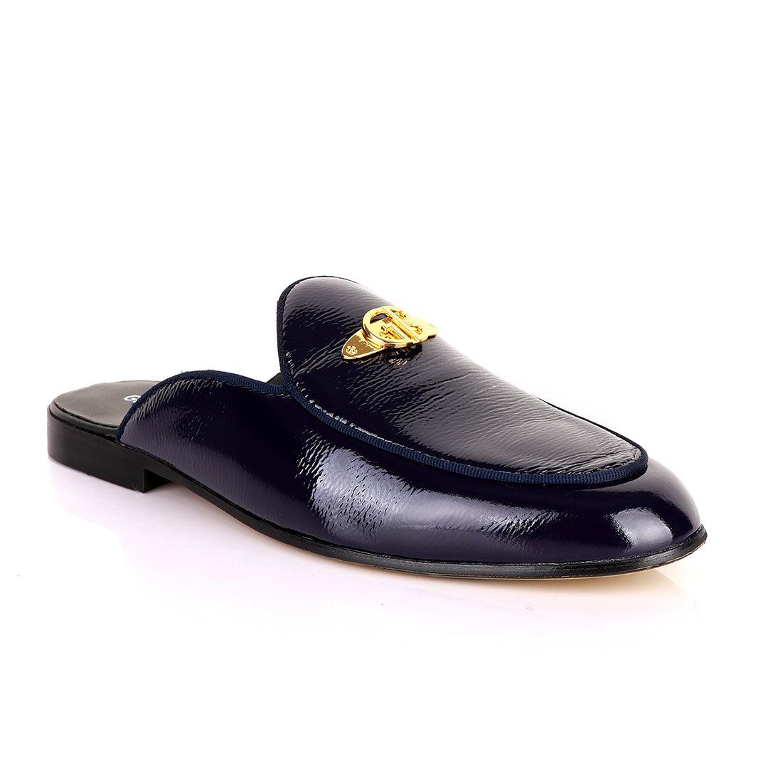Cianfrranco Butteri Half Shoe With Gold Logo- Purple - Obeezi