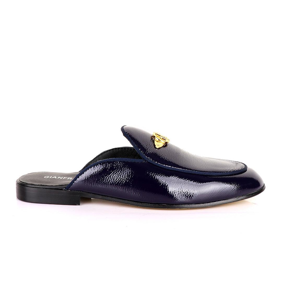 Cianfrranco Butteri Half Shoe With Gold Logo- Purple - Obeezi