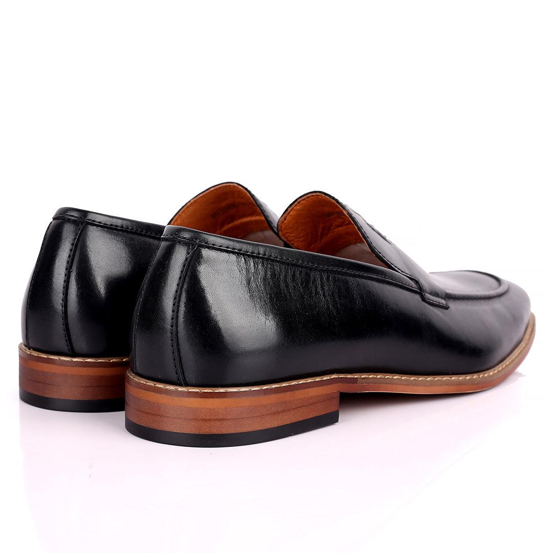 CK Exquisite Logo Designed Black Leather Shoe - Obeezi.com