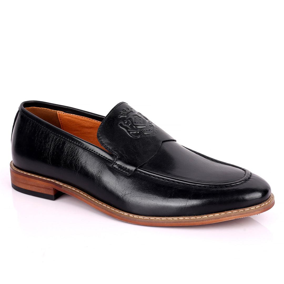 CK Exquisite Logo Designed Black Leather Shoe - Obeezi.com