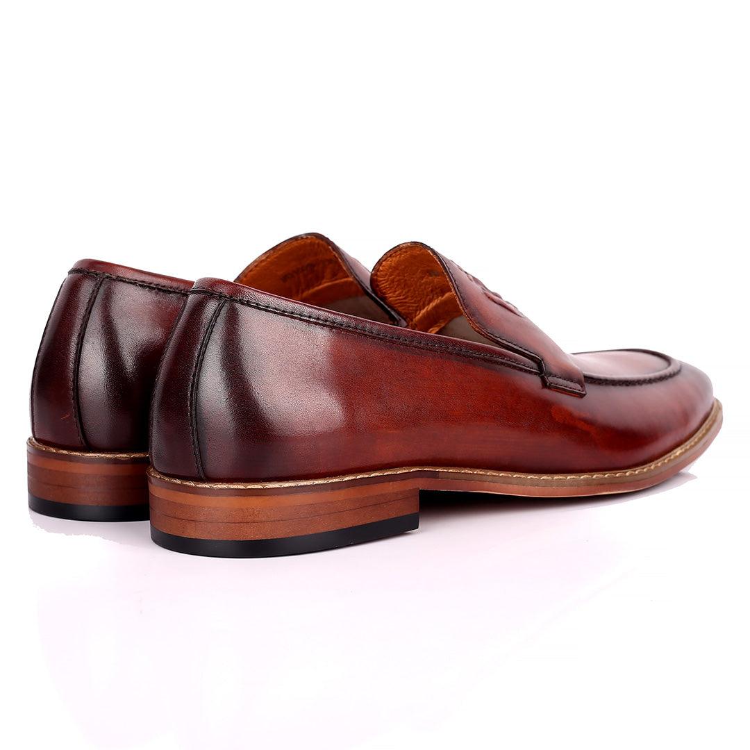CK Exquisite Logo Designed Brown Leather Shoe - Obeezi.com