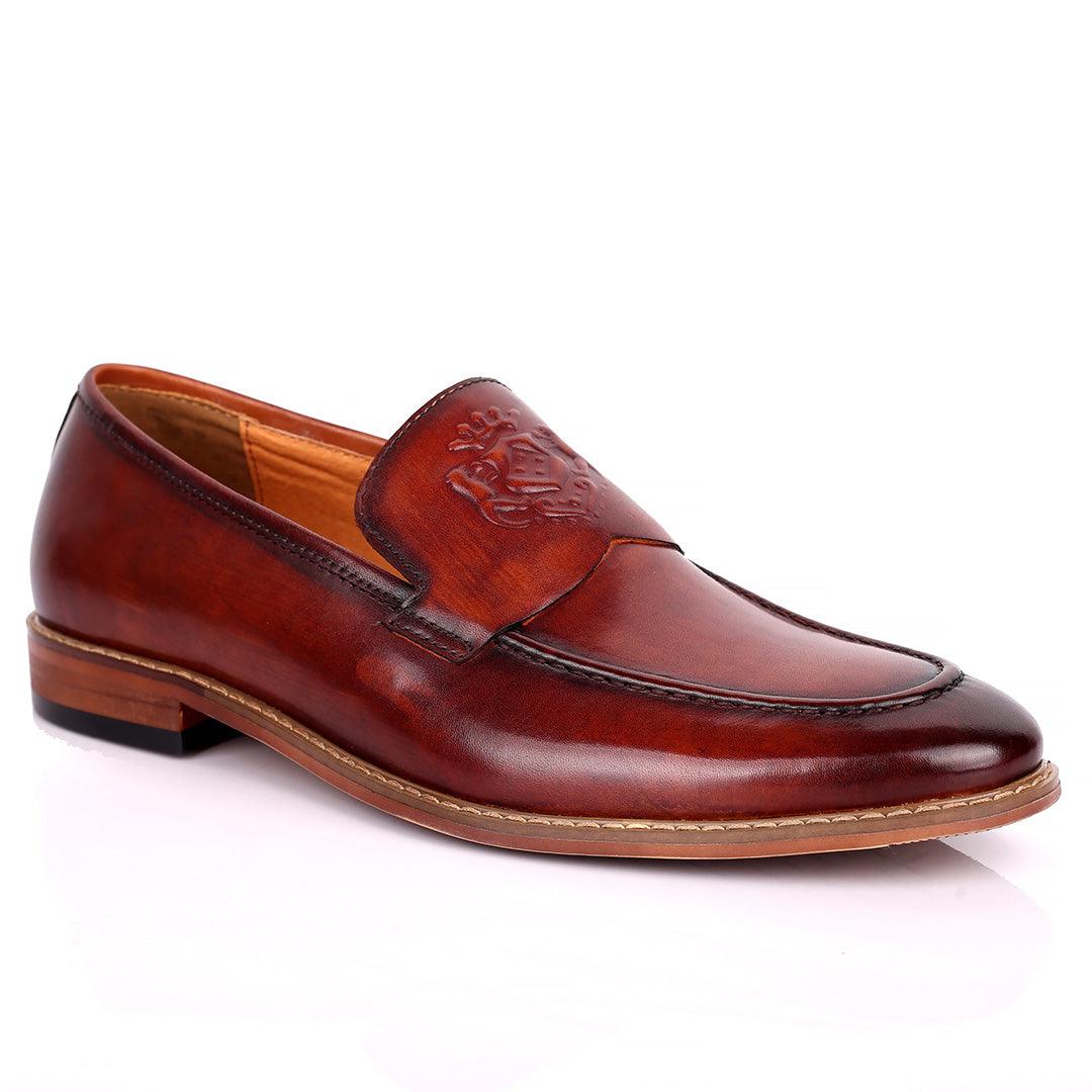 CK Exquisite Logo Designed Brown Leather Shoe - Obeezi.com