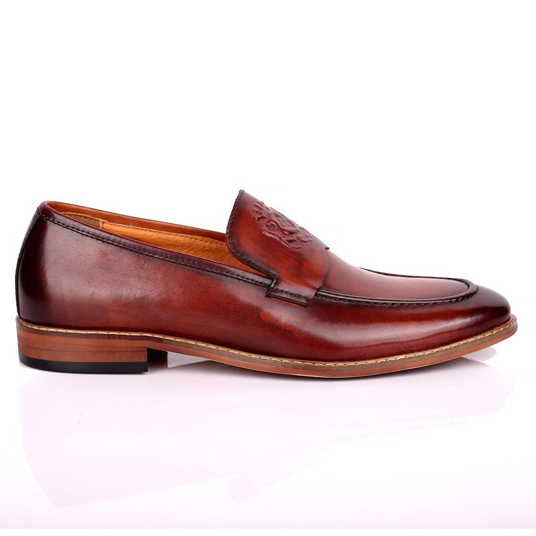 CK Exquisite Logo Designed Brown Leather Shoe - Obeezi.com