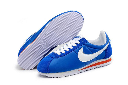 Classic Cortez Nylon Trainers-Blue and White - Obeezi