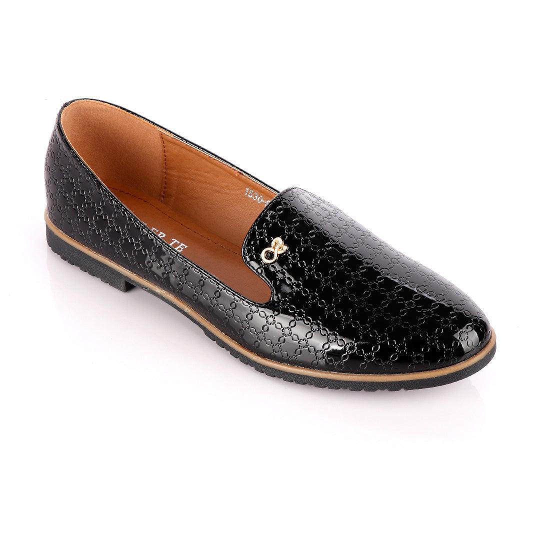 Classic Geerte Design Wetlips Cover Black Flat Shoe - Obeezi