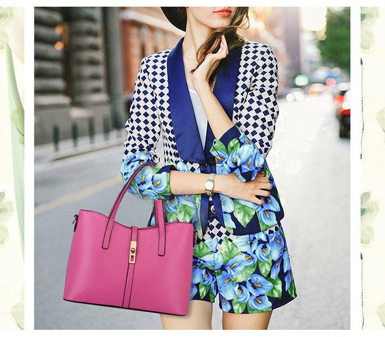 Classic Leather Detachable 3 in 1 Strap Woman Black Handbag - Obeezi.com