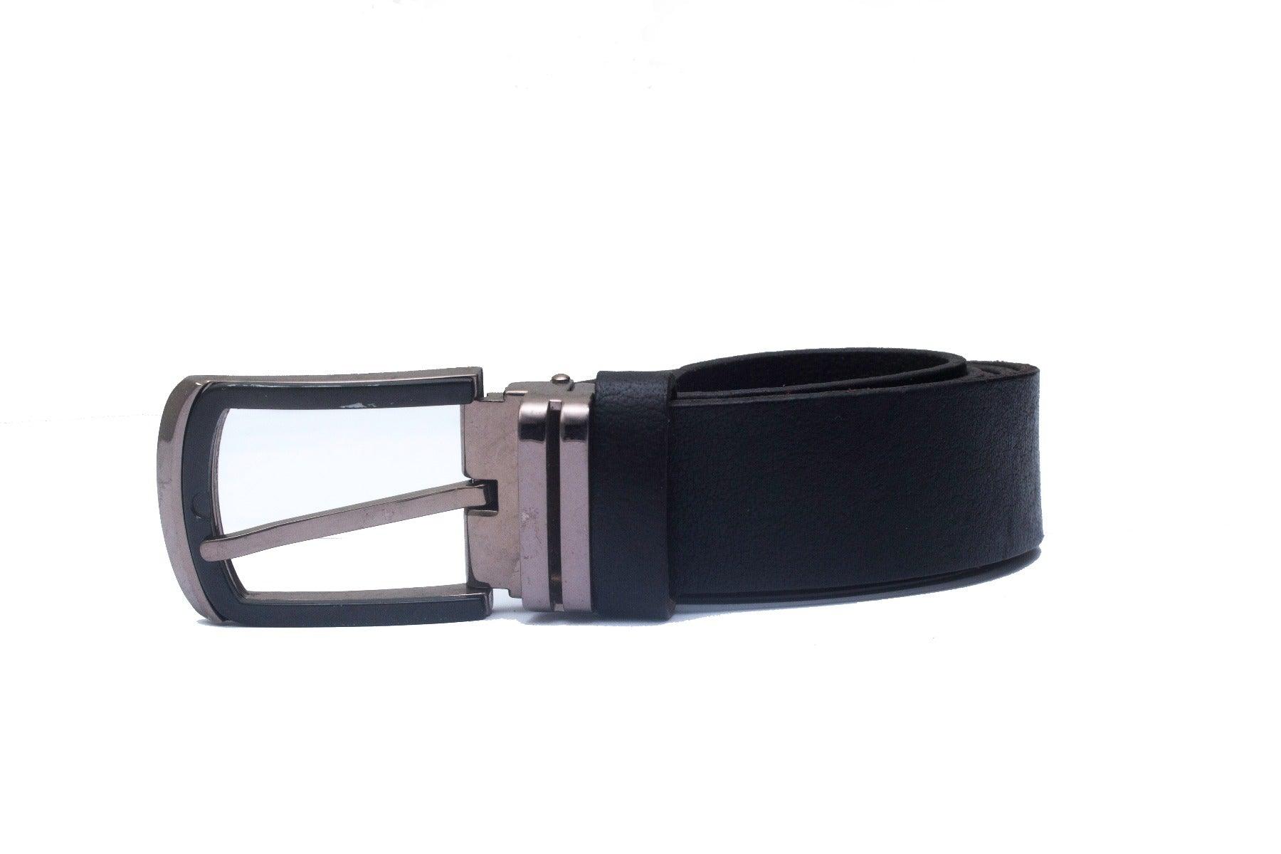 Classic Men's Plain Leather Black Belt - Obeezi.com