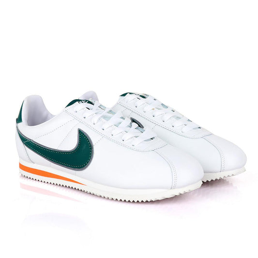 Classic Nk Cortez Hawkins Prem White and Green Sneakers - Obeezi
