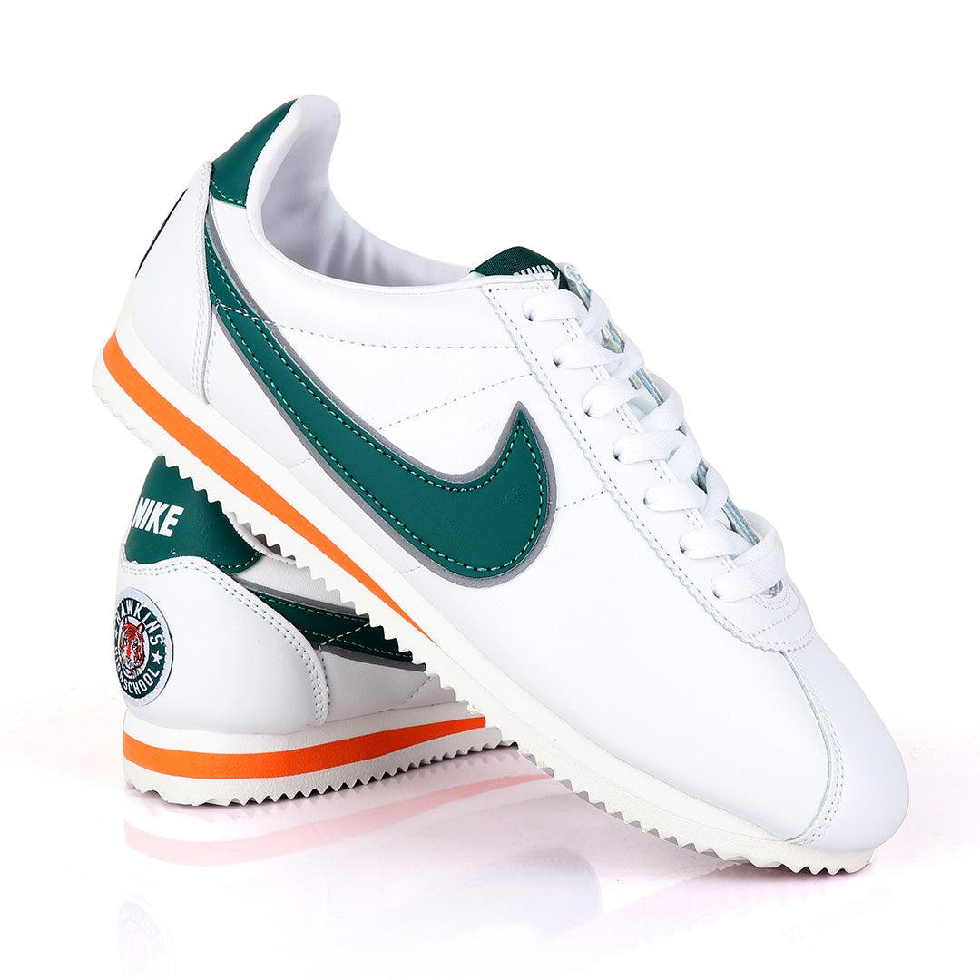 Classic Nk Cortez Hawkins Prem White and Green Sneakers - Obeezi