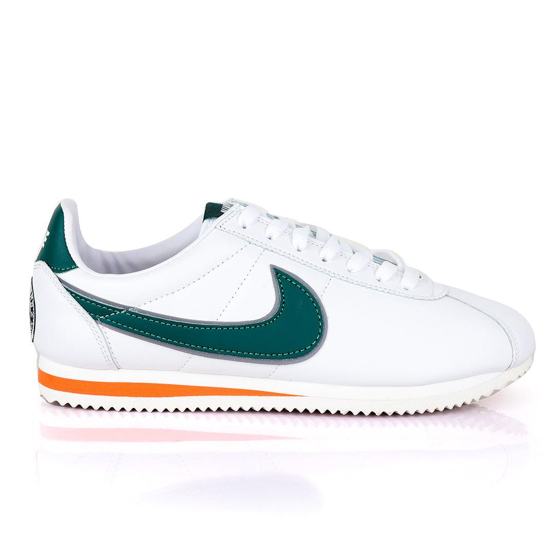 Classic Nk Cortez Hawkins Prem White and Green Sneakers - Obeezi