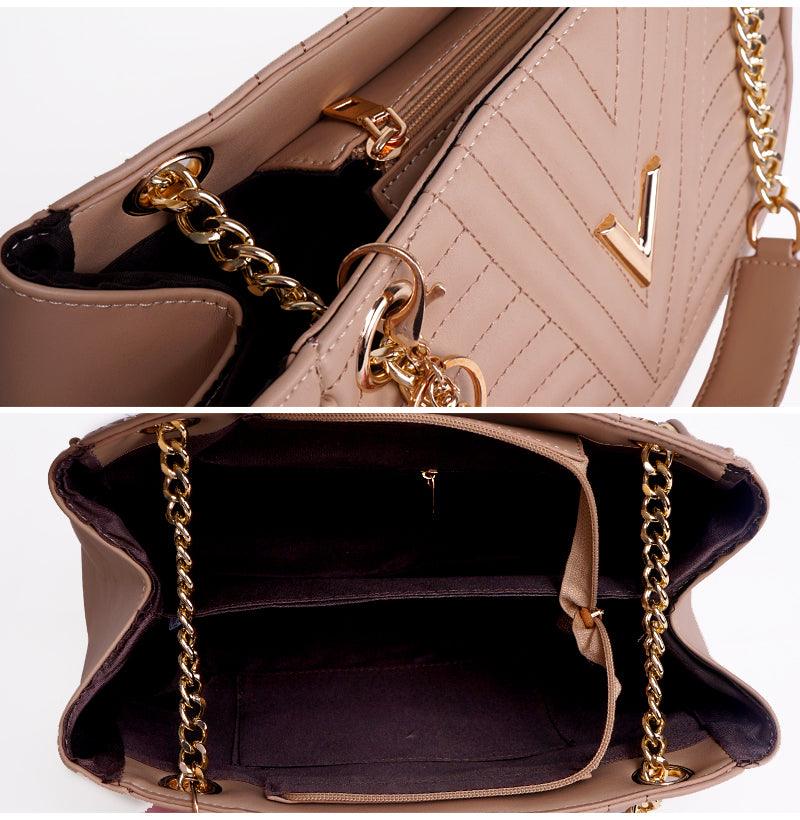 Classical Design Genuine Woman Khaki Leather flower Bags - Obeezi.com