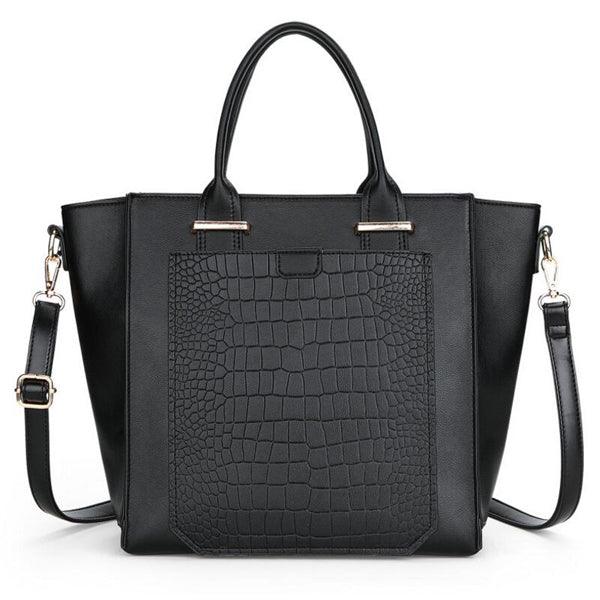 Classical Women Leather Foreign Trade Handbag - Black - Obeezi.com