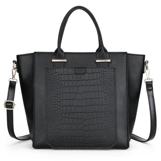 Classical Women Leather Foreign Trade Handbag - Black - Obeezi.com