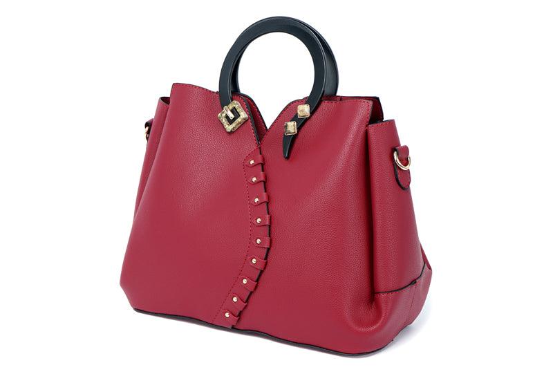 Classy Leather Fashionista Tote 3 in 1 Handbags -Grey - Obeezi.com