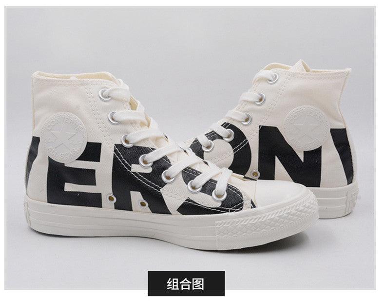 Converse All Star Looney Tunes Cartoon Hightop White Black Sneaker - Obeezi