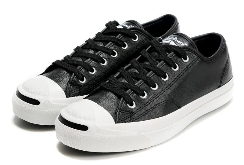 Converse Black Jack Purcell Ox Velcro Low Top Leather Sneakers - Obeezi