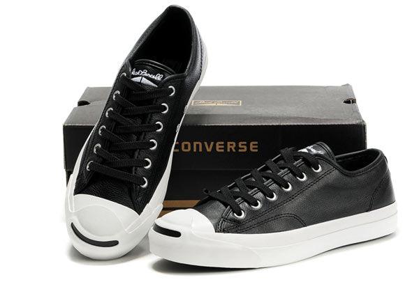Converse Black Jack Purcell Ox Velcro Low Top Leather Sneakers - Obeezi