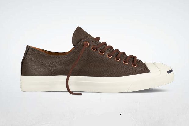 Converse Chocolate Jack Purcell Ox Velcro Low Top Leather Sneakers - Obeezi