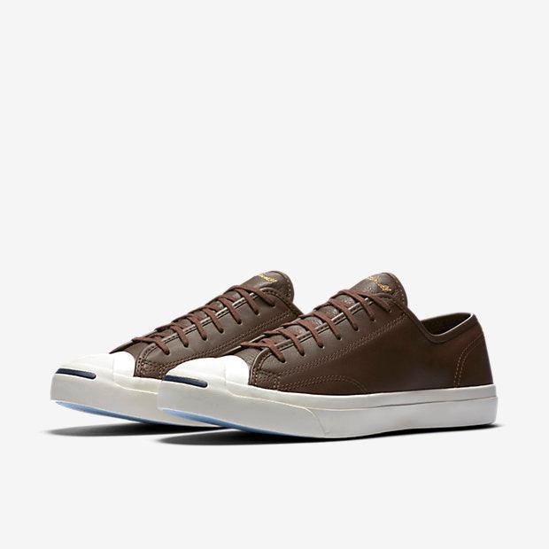 Converse Chocolate Jack Purcell Ox Velcro Low Top Leather Sneakers - Obeezi