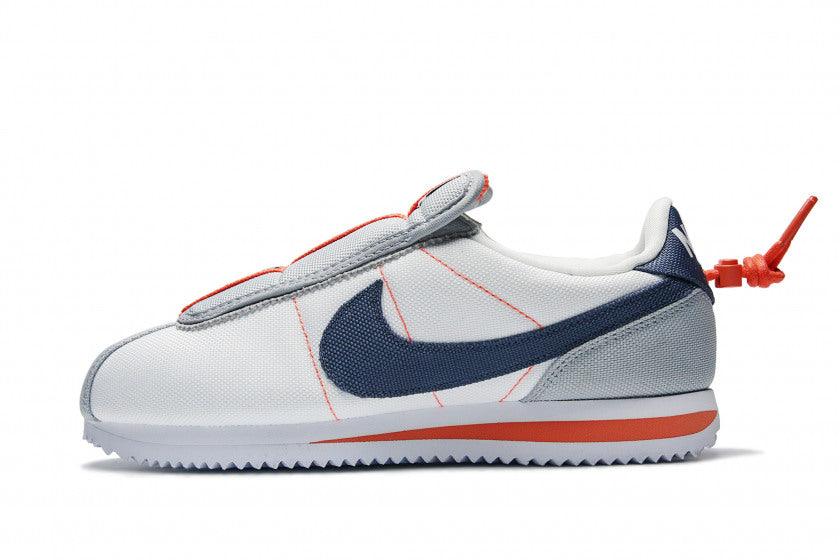 Cortez Basic Slip White Thunder Blue Wolf Grey Orange Sneaker - Obeezi