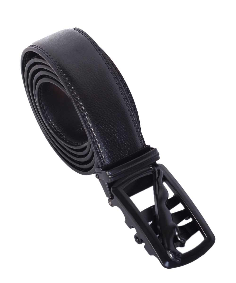 Cowhide Automatic Buckle Black Leather Belt for Men - Obeezi.com