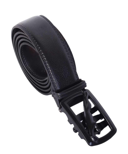 Cowhide Automatic Buckle Black Leather Belt for Men - Obeezi.com