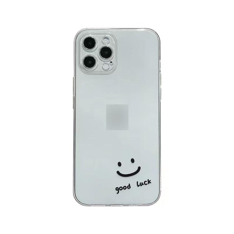 Creative smiley face pattern transparent mobile phone case for iphone 11promax, 12, 12 mini, 12 pro, 11 pro, 12 promax, 11, XR and X - Obeezi