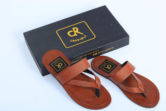 Credible Tan Leather Comfortable Insoles Handmade Slippers - Obeezi