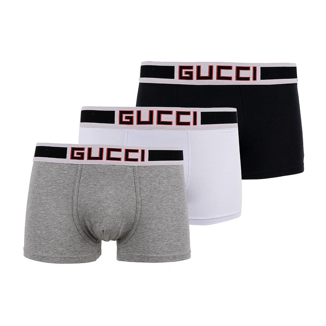 Crested 3 IN 1 Pack Black White and Grey Boxers - Obeezi