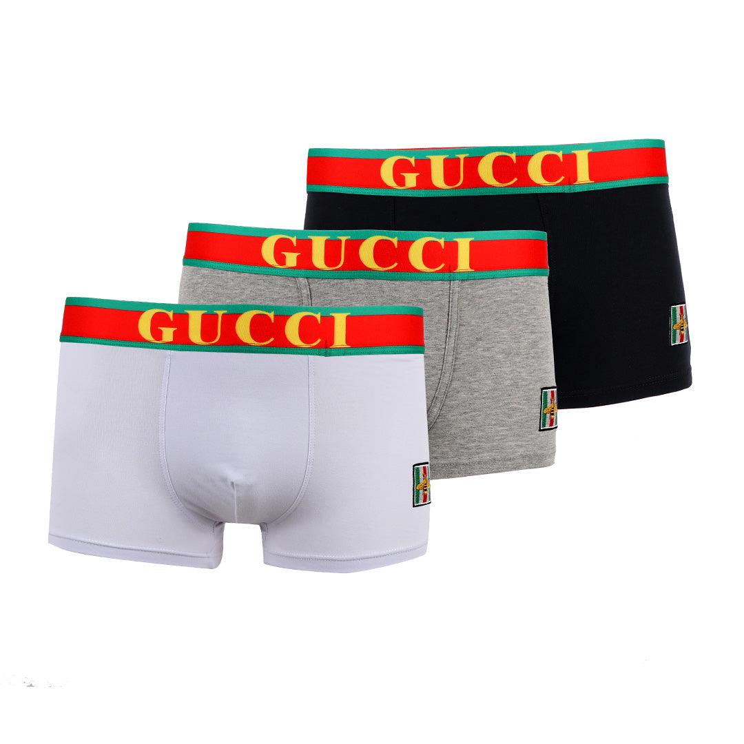 Crested 3 IN 1Elastic Band Black White and Grey Boxers - Obeezi