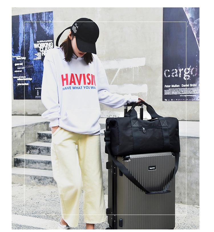 Crossbody Multi Pocket Water Resistant Large Capacity Luggage Black Bag - Obeezi.com