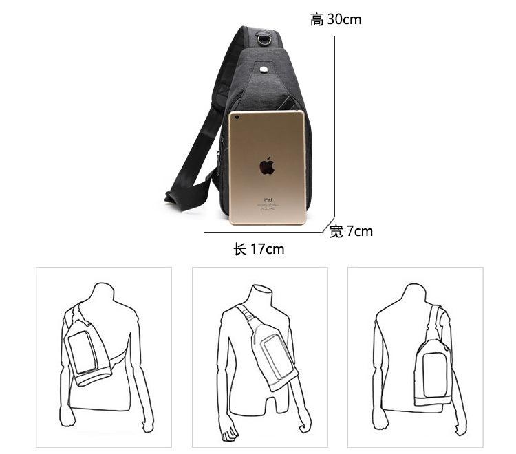 CrossBody Smart Waterproof Single Strap Black Bag - Obeezi.com