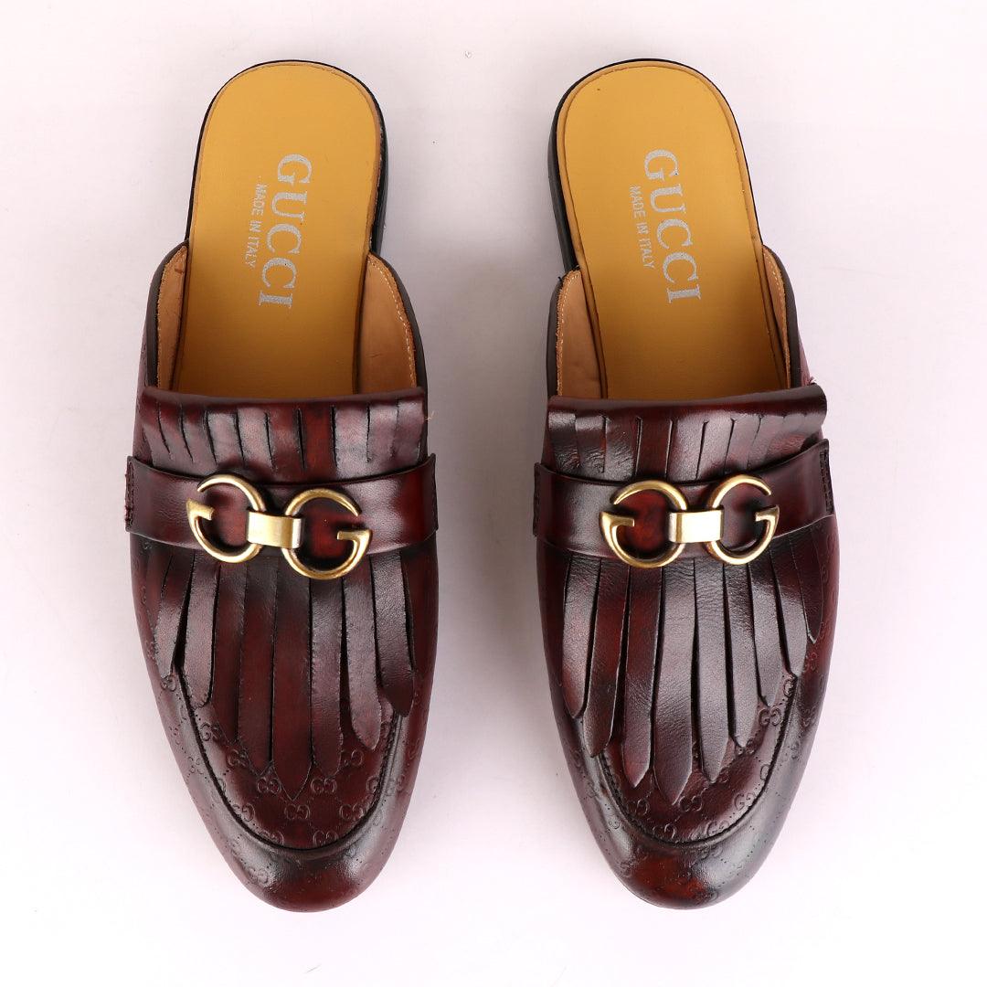 Crown Lashes Coffee Mole Half Leather Shoe - Obeezi