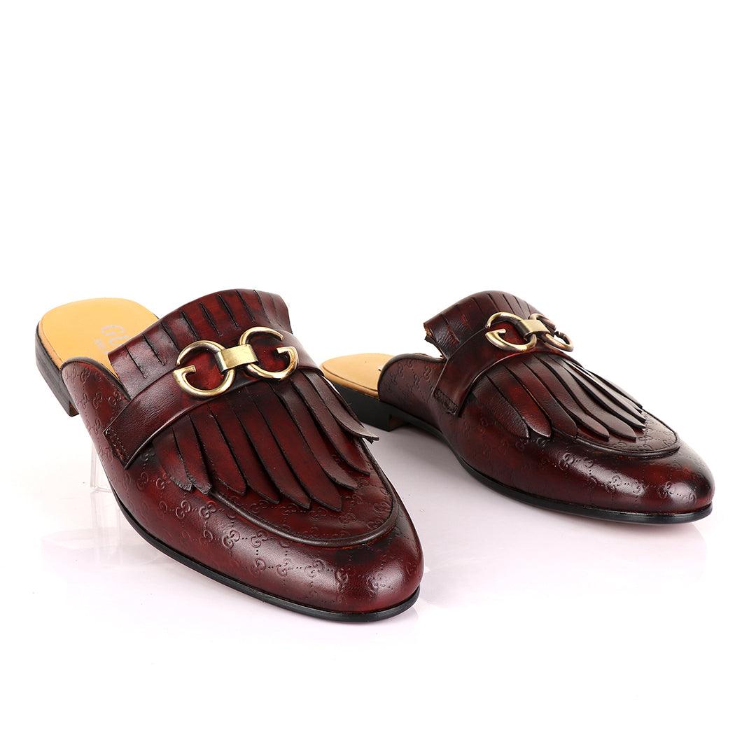 Crown Lashes Coffee Mole Half Leather Shoe - Obeezi