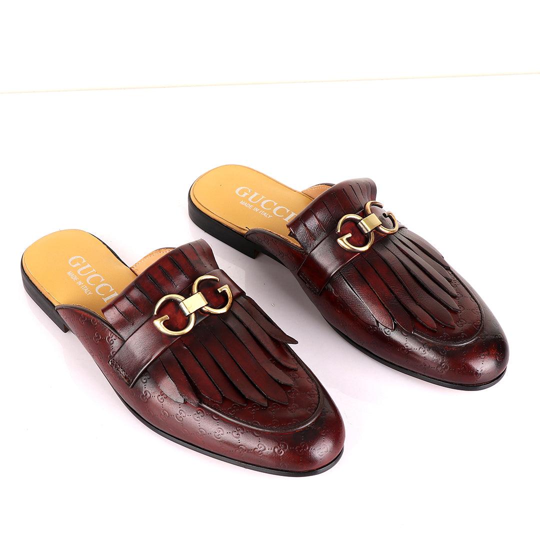 Crown Lashes Coffee Mole Half Leather Shoe - Obeezi