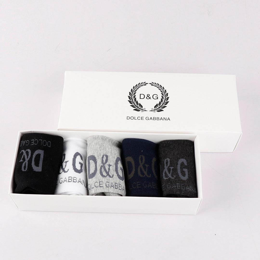 D&G Crested 5 In 1 Black Grey White Ash Navyblue socks - Obeezi.com