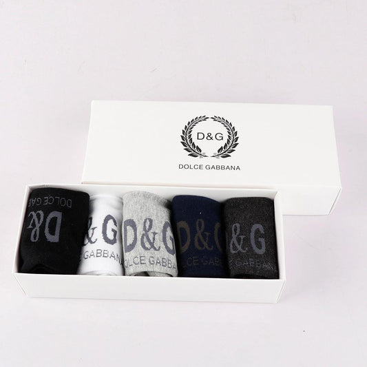 D&G Crested 5 In 1 Black Grey White Ash Navyblue socks - Obeezi.com