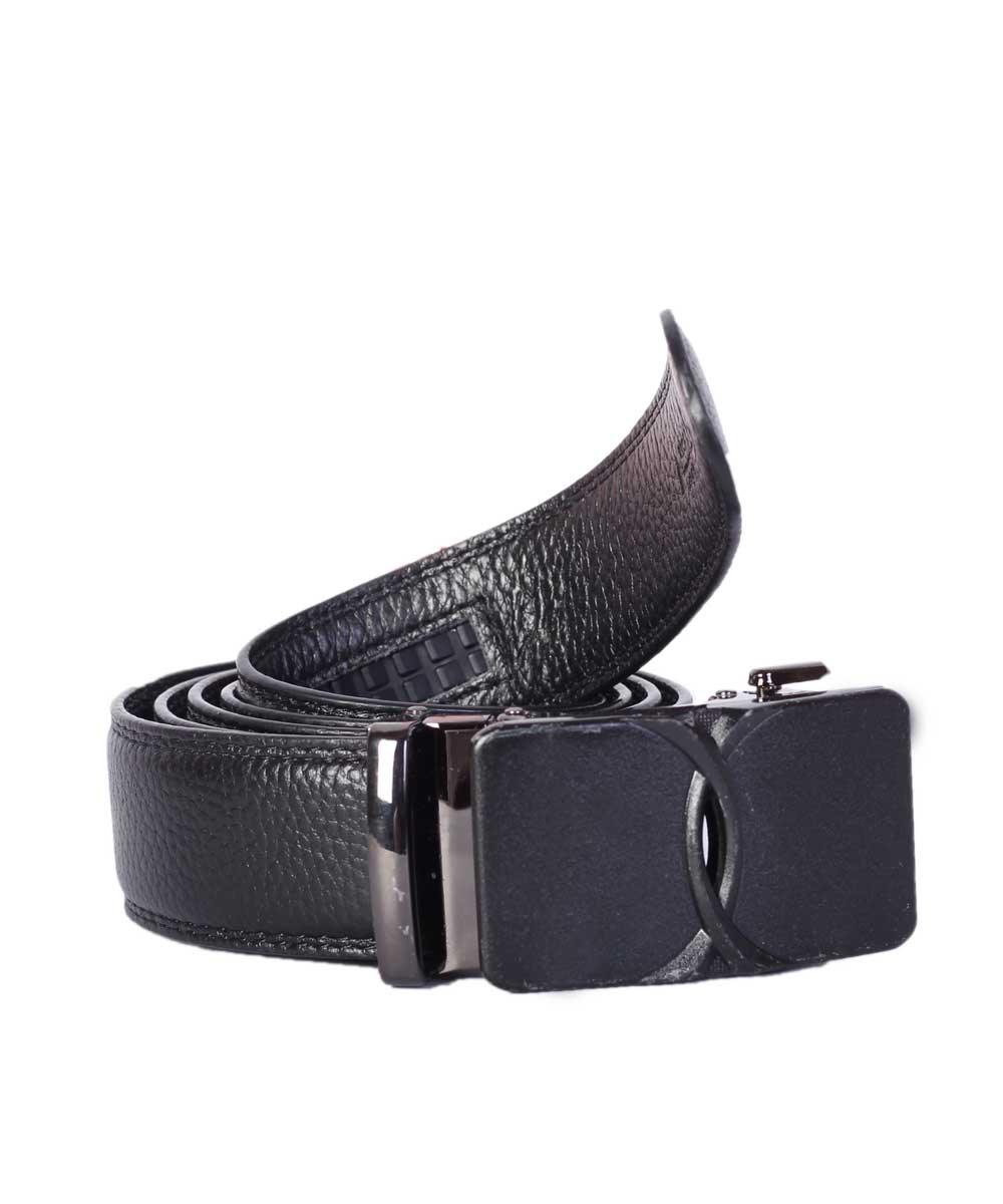 Designer Automatic Leather Cowboy Black Head Belt - Obeezi.com