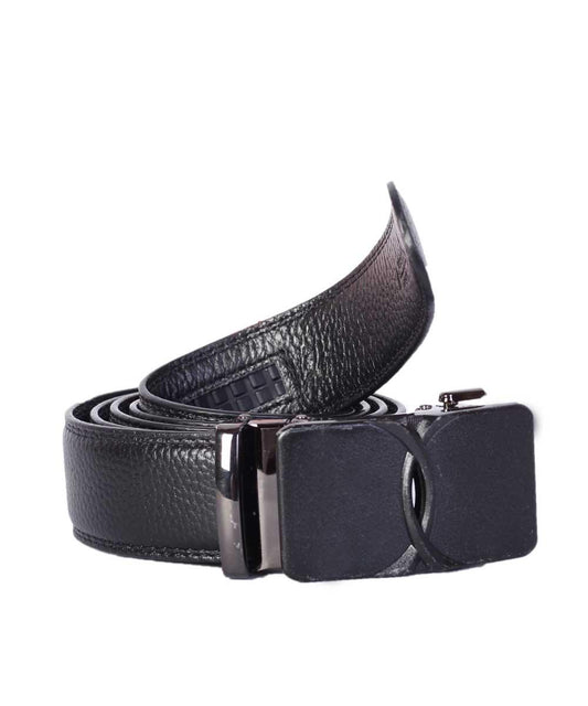 Designer Automatic Leather Cowboy Black Head Belt - Obeezi.com