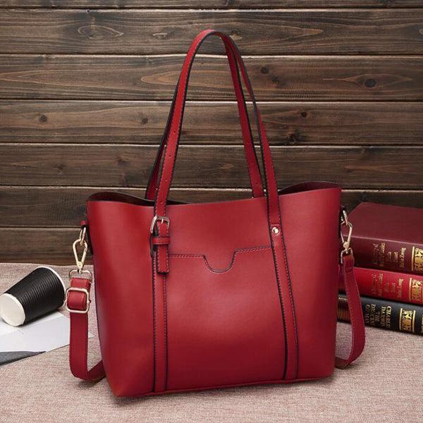 Designer Handbag With Front Pocket women Tote Handbag -Wine Red - Obeezi.com