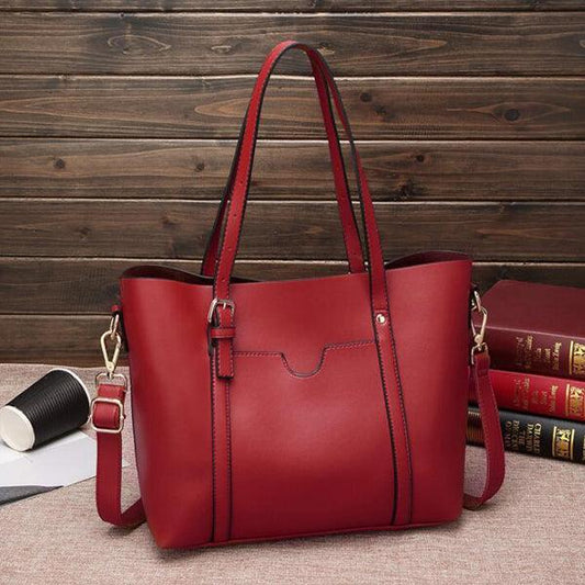 Designer Handbag With Front Pocket women Tote Handbag -Wine Red - Obeezi.com