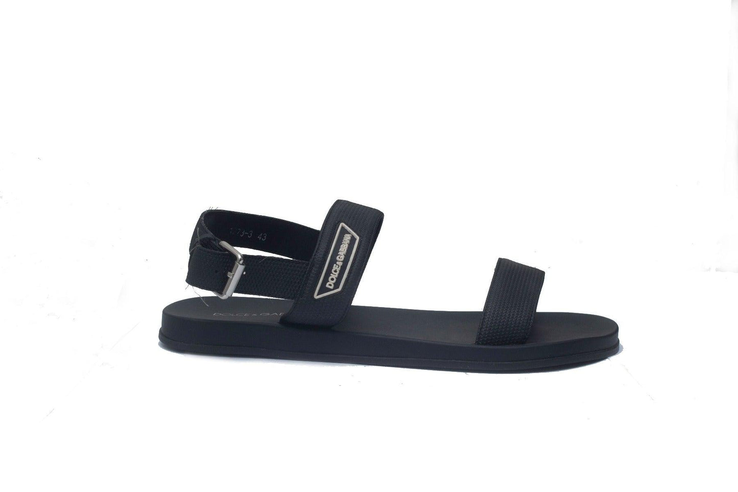 DG Class Men's Black Leather Sandals - Obeezi