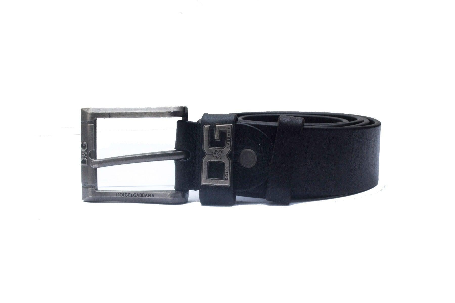 DG Classic Men's Black Leather Belt - Obeezi.com