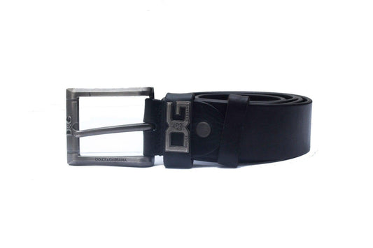 DG Classic Men's Black Leather Belt - Obeezi.com